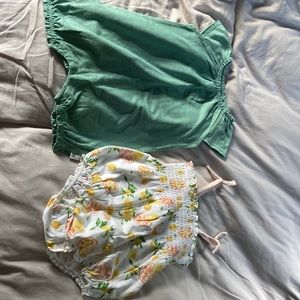 Burts bees baby 2 piece romper set